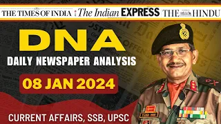 Daily Newspaper Analysis | 08 January 2024 | Current Affairs for Defence Aspirants| SSB #upsc #cds