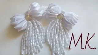 МК школьные бантики на 1Сентября / DIY Ribbon Bow Tutorial laço de fita