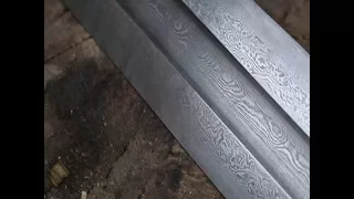 Forging a Damascus Viking sword part 1.