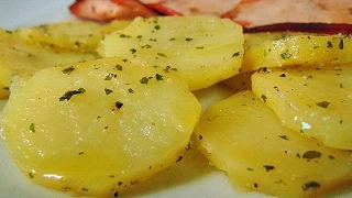 Guarnición de patatas al microondas