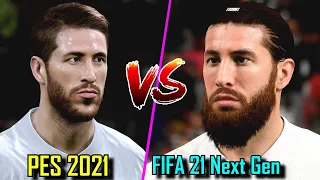 🔥 FIFA 21 Next Gen vs PES 2021 -  Real Madrid Players Face Comparison | PS4 vs PS5