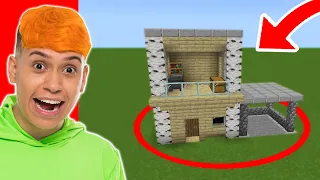 CONSTRUA UMA CASA SEM SAIR DO CÍRCULO VERMELHO NO MINECRAFT!!