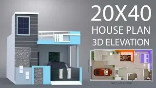 20X40 House plan car parking with 3d elevation by nikshail