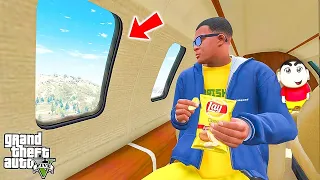 Shin Chan & Dhanu Dino Spending 24 Hours in Sky in New Luxury Private Jet GTA 5 in Telugu