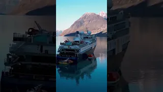 Cruise ship pulled free after getting stuck in Greenland #Shorts