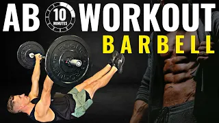 10 min BARBELL ABS WORKOUT | Follow Along