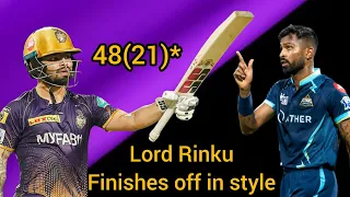 Rinku Singh from KKR Last over adventure thrill and exciting moments Match No. 12