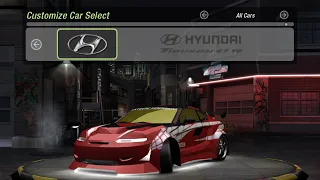 Need for Speed: Underground 2. Hyundai Tiburon GT V6 Coupe customization and race.