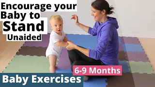 Teach Baby to Stand 👶❤️ Baby Exercises ★ 9-12 Months ★ Baby Activities, Baby Development
