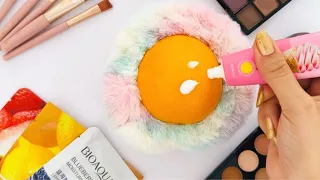 ASMR Glitter Makeup On Orange!!/Oddly Satisfying