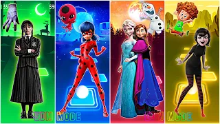 Wednesday Addams 🆚 Miraculous LadyBug 🆚 Frozen 🆚 Hotel Transylvanis 🎶 Tiles Hop EDM Rush