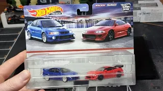 Hot Wheels premium Two pack Mitsubishi Lancer Eclipse with Ugly steering wheel. Unboxing and Review!