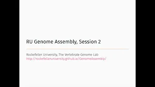 Genome Assembly (Session 2)