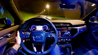 AUDI Q3 Sportback S Line (2020) - night POV test drive with crazy ambient lighting (35 TDI 150 HP)