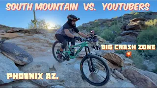 Hanging With MTB YouTubers at South Mountain in Phoenix Arizona / Waterfall Crash and Climb Fails