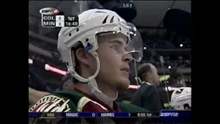 Colorado Avalanche at Minnesota Wild (Game 3) - April 14, 2003 - Eric Messier, Bates Battaglia