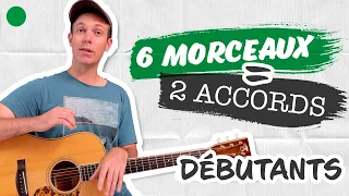 🟢 Joue 6 MORCEAUX de guitare FACILES en 2 accords !