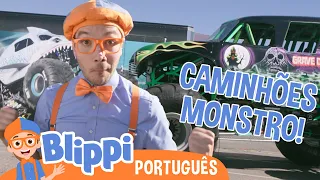 Blippi Passa o Dia Dirigindo Caminhões Monstro!