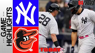 New York Yankees vs Baltimore Orioles GAME HIGHLIGHTS | MLB To Day July 04, 2023 | MLB 2023
