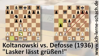 Koltanowski vs. Defosse (1936, "Lasker lässt grüßen!")
