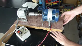 Electric generator 220V, 50Hz made from a 0.75KW water pump motor.
