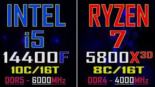 INTEL i5 14400F vs RYZEN 7 5800X3D || PC GAMES TEST ||