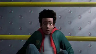 Miles meets Spiderman Into the Spiderverse