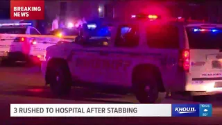 3 rushed to hospital after stabbing