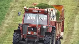 Fiat 110 90 turbo and krone wagon at silage