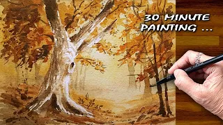 🎨Masking Technique | Watercolour Landscape Painting Tutorial with Narration