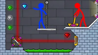 Watergirl and Fireboy Stickman animation ( ice temple parkour) - Diamond hunter.