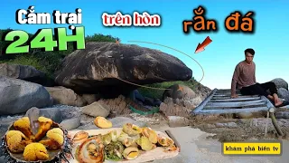 Cắm trại một mình trên hòn rắn đá theo cách tự lập | camping alone on a small island