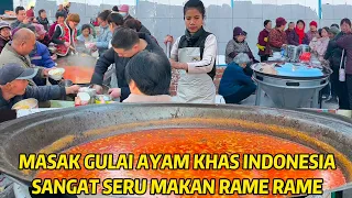 MASAK 50 EKOR AYAM BERBAGI MAKANAN INDONESIA DI DESA CHINA, SEMUA BILANG ENAK & NAMBAH TERUS