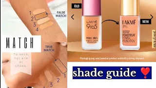 Lakme 9 to 5 primer matte perfect cover foundation|| shade guide||❣️