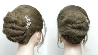 Simple Hair Bun Hairstyle For Wedding or  Function
