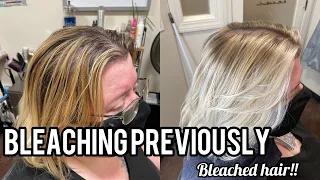 HOW TO LIGHTEN UP PREVIOUSLY BLEACHED HAIR WITOUT BREAKING IT OFF!!