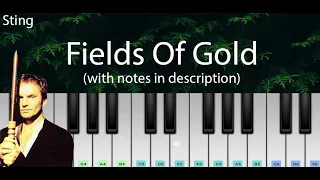 Fields Of Gold (Sting) | Easy Piano Tutorial with Notes | Perfect Piano