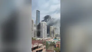 Пожар разгорелся в одной из новостроек в центре Астаны