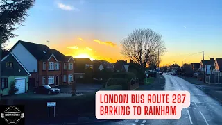 Sunset-London Doble-Decker Bus 287 Ride Barking to Rainham Join me