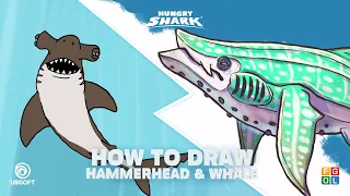 Hungry Shark | How to draw Whale Shark and Hammerhead