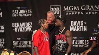 Tank Davis has intense face off with Frank Martin during boxing presser