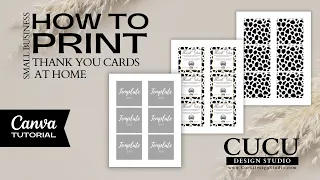 How To Print Small Business Thank You Cards At Home | Canva Printer Template | Canva Tutorial