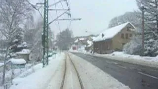 Liberec Jablonec 5, riding tram track (Jízda po tramvajové trati)