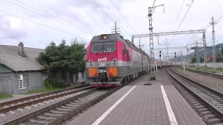 Electric locomotive 2ES4K-126 with passenger train Vladikavkaz - Adler