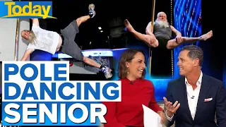 Most unlikely performer stuns hosts with pole dancing moves | Today Show Australia