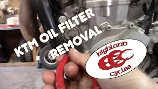 How do you get the oil filter out of a KTM?