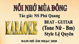 NỖI NHỚ MÙA ĐÔNG (Phú Quang lyrics) Karaoke