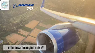 (4K) Condor Boeing 757-300 takeoff during a breathtaking sunrise! Brutal engine roar | flying2travel