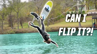 FLIPPING THE FOIL!! - WAKESURFING - WAKEBOARDING - LAKE AUSTIN - BOAT