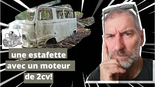 Découverte dans le maquis d'une estafette a moteur 2cv! Un montage incroyable!!